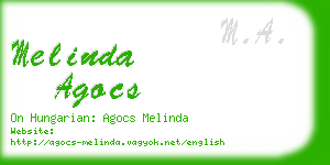 melinda agocs business card